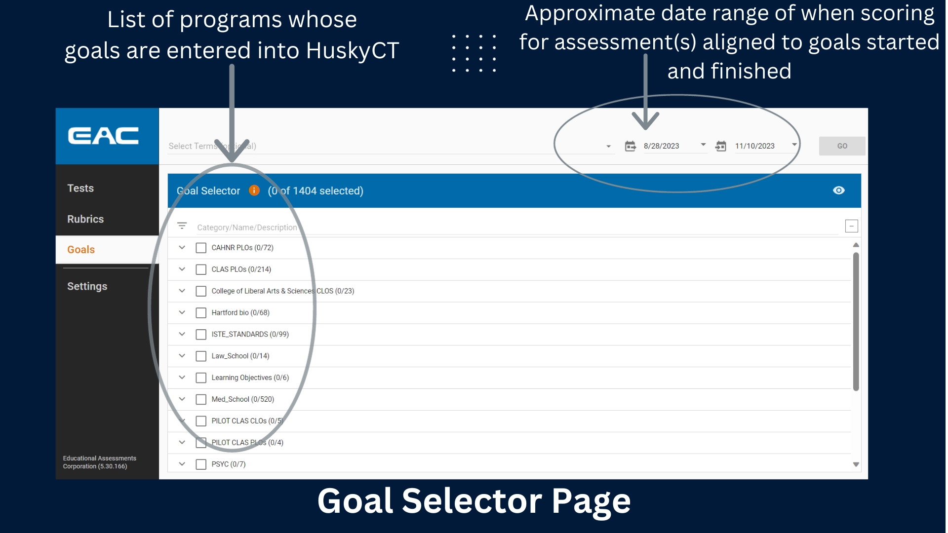 Goal Selector Page 1