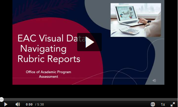 Navigating EAC rubric reports video image